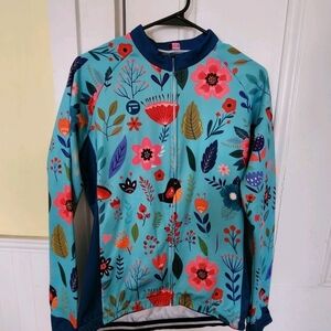 Cycling Frelsi Blooming Garden Women's Long Sleeve Jersey.  Size L.  Polyester